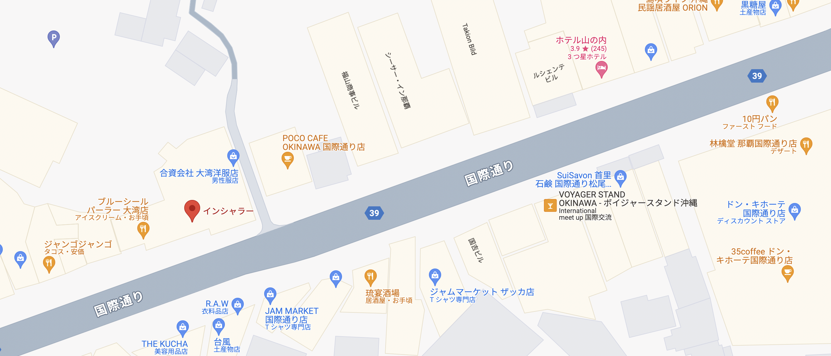 okinawa kokusaidouri,owan parking,insyara,
